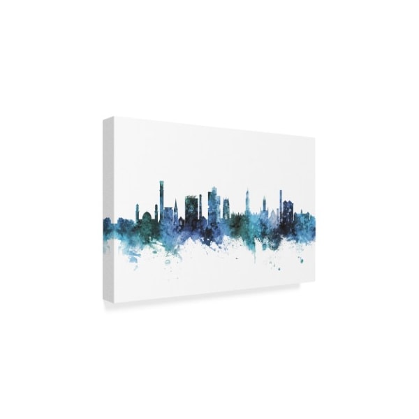 Michael Tompsett 'Bradford England Skyline Blue' Canvas Art,30x47